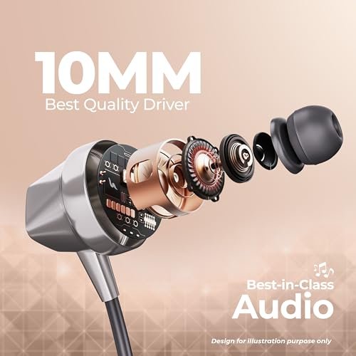 UBON U6 Series Wireless 30 Hrs Playback, Dual Pair, Fast Charge, Magnetic Buds, Bluetooth Neckband with Mic (Black) Amazon.in: Electronics - Image 4