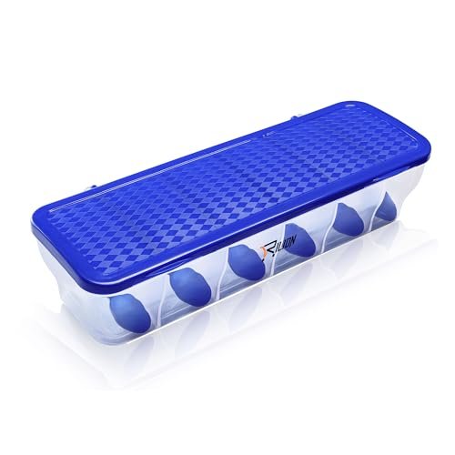 Buy RILION Multipurpose 6-in-1 Masala Box for Kitchen| Airtight BPA-Free Plastic 6 Section Storage Container with 6 Spoons, 1800 ml Transparent Pickle Box for Spices| Dry Fruits, Snacks Pack Of 1 Blue Online at Low Prices in India - Amazon.in - Image 2