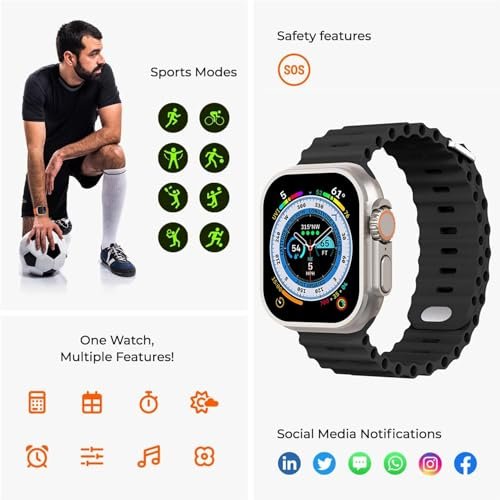 Bluetooth Calling Smart Watch for Men & Women | HD Touch Display | Heart Rate Monitor | Fitness Tracker | Sports Modes Amazon.in: Sports, Fitness & Outdoors - Image 4